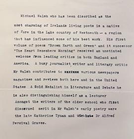 Michael Walsh Biography