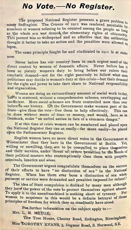 'No Vote. - No Register'