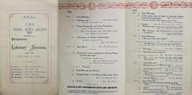 Programme for Literary Sessions / Cork Young Men’s Society