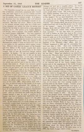 ‘The Leader’ review of Gaelic League article in ‘The Capuchin Annual’ (1943)