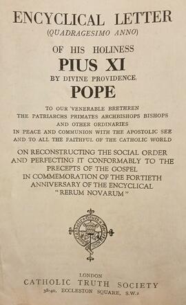 Encyclical letter of Pope Pius XI