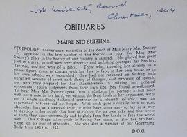 Obituary for Mary MacSwiney