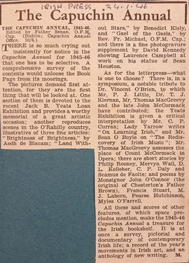 ‘Irish Press’ review of ‘The Capuchin Annual’ (1945-6)