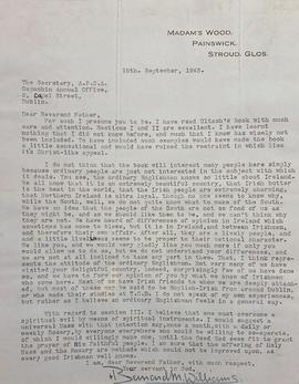 Letter from Archbishop Bernard Mary Williams