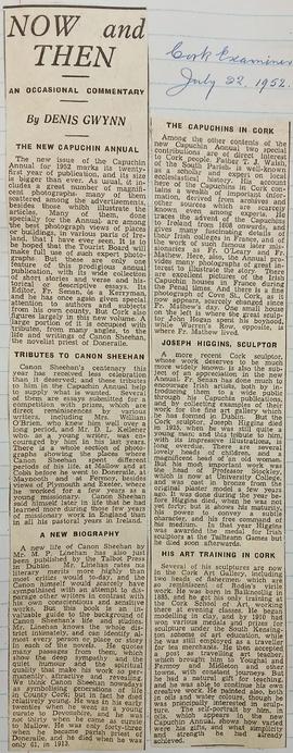 Now and then / a review of ‘The Capuchin Annual’ (1952) / by Denis Gwynn