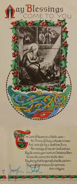 Card from Archbishop Joseph Walsh