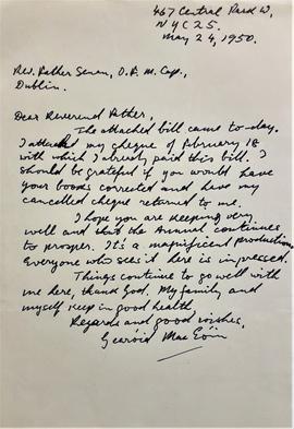 Letter from Gearóid Mac Eoin