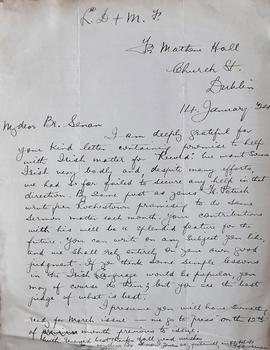 Letter from Fr. Laurence Dowling to Br. Senan Moynihan