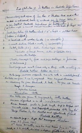 List of articles, records and relics relating to Fr. Theobald Mathew