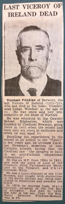 Lord FitzAlan, the Last Viceroy of Ireland