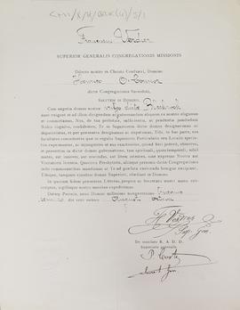 Appointment of Superior at Saint Joseph's