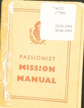 Missions and Retreats: Miscellaneous Documents: Mission Manuals: