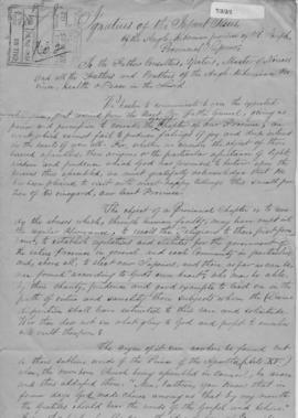 Anglo/Hibernian (St. Joseph's) Province: Provincial Chapter:  Convocatory Letter: