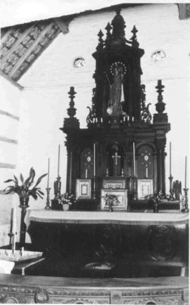 Altar at birthplace; statue of B.V.M. formerly in parish church