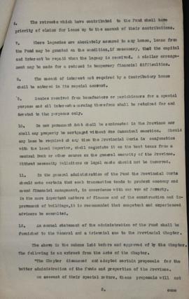 Provincial Chapters: 21st. Temporal Goods: