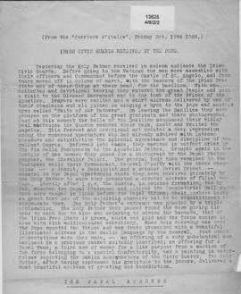 Garda Siochana:  Pilgrimages.  Lourdes and   Rome   October 1st--25th.  1928.