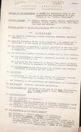 Missions and Retreats; Miscellaneous Documents: