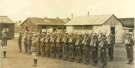 Basil as 2nd Lieut with company at Ringsend, June 1944