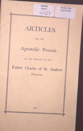 1846034 Blessed Charles Houben: Apostolic Process: